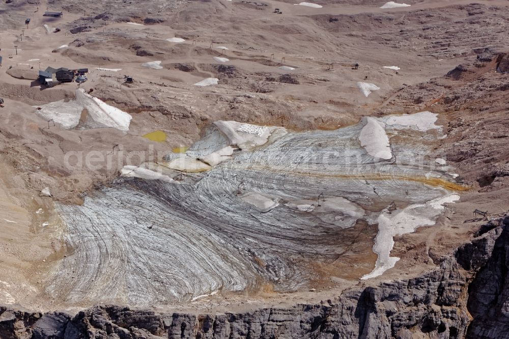 Grainau from above - Schneeferner glacier in the rock and mountain landscape in Grainau in the state Bavaria, Germany