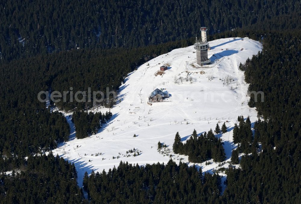 Gehlberg from above - Schneekopf (978 m above sea level. NHN) in Gehlberg in Thuringian Ilm-Kreis