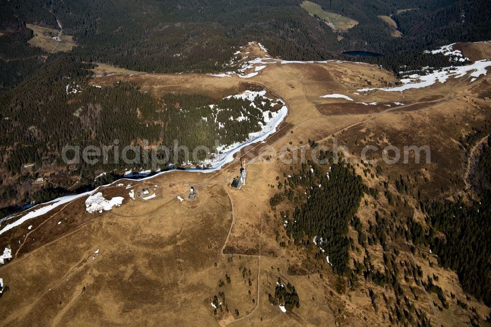 Aerial image Feldberg (Schwarzwald) - Wintry snowy at Feldberg (Schwarzwald) in the state Baden-Wurttemberg, Germany