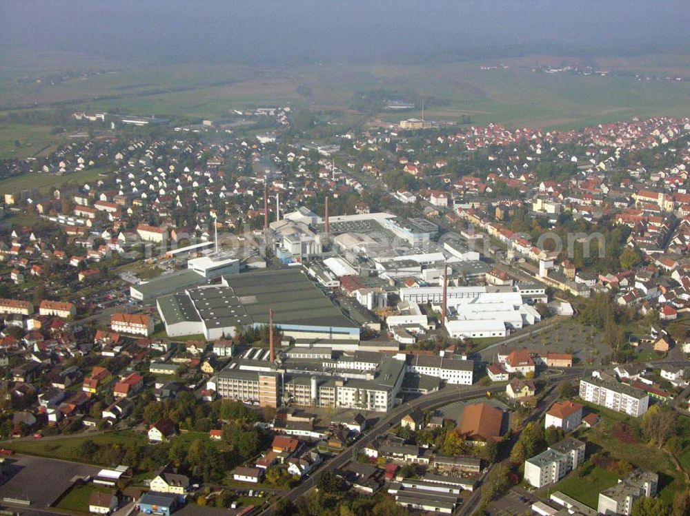 Aerial image Mitterteich - Das Gelände der Schott - Rohrglas GmbH Mitterteich. Erich-Schott-Strasse 14, 95666 Mitterteich, Deutschland, +49 (0)9633/80-0, +49 (0)9633/80-614, info.rohrglas@schott.com