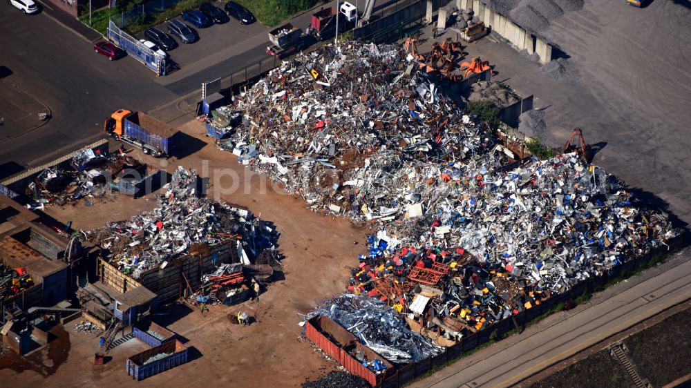 Aerial photograph Koblenz - Junkyard in Koblenz in the state Rhineland-Palatinate, Germany