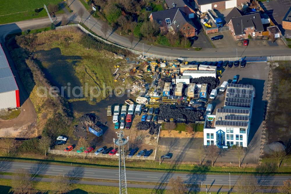 Aerial image Isselburg - Scrapyard for recycling of cars cars and used vehicles with decomposition and aftermarket on Dreiboemerweg in Isselburg in the state North Rhine-Westphalia, Germany