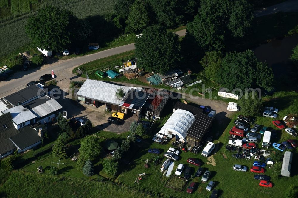 Karenz from above - Scrapyard for recycling of cars cars and used vehicles with decomposition and aftermarket in Karenz in the state Mecklenburg - Western Pomerania