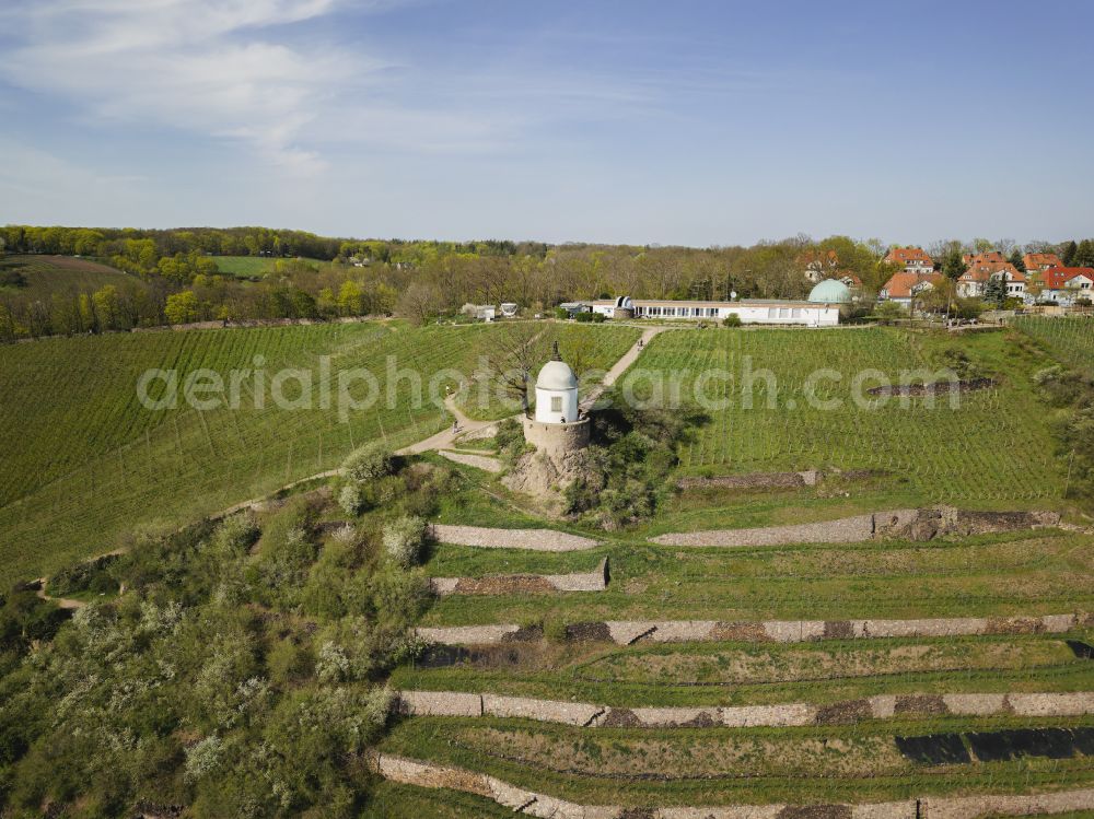 Aerial photograph Radebeul - Saechsisches Staatsweingut GmbH Schloss Wackerbarth, Jacobsturm and Observatory, on Wackerbarthstrasse in Radebeul in the federal state of Saxony