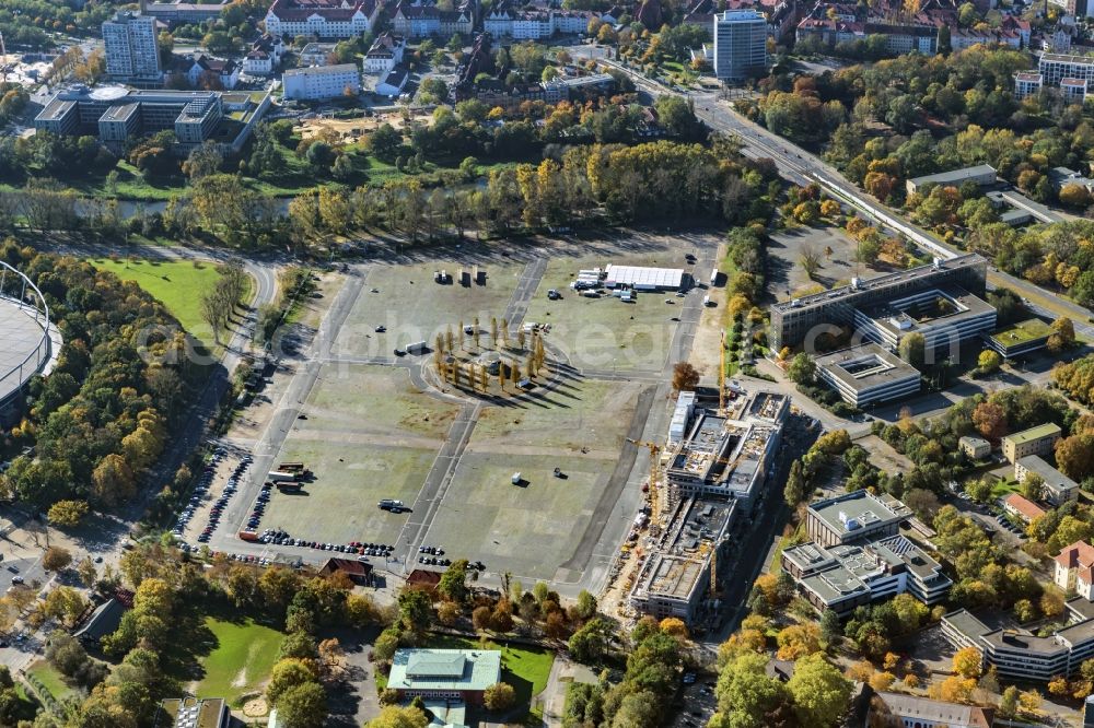 Hannover from above - Ensemble space Schuetzenplatz in the inner city center in Hannover in the state Lower Saxony