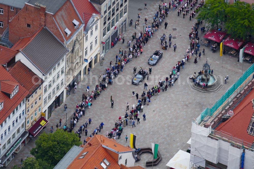 Aerial photograph Göttingen - Shooting club parade in Goettingen in the state Lower Saxony, Germany