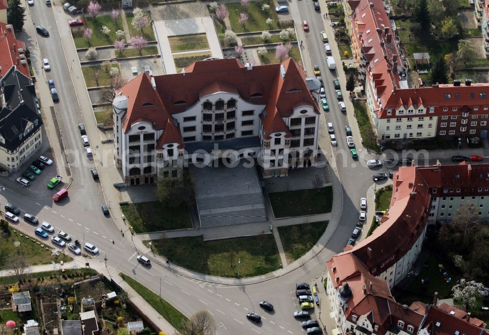 Erfurt from above - School of Gutenberg - Gymnasium Erfurt in Thuringia