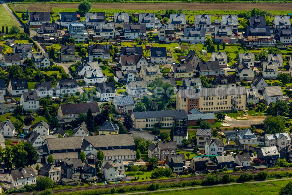 Aerial photograph Bestwig - School building of the Andreas-Schule Zum Ostenberg in Bestwig in the state North Rhine-Westphalia, Germany