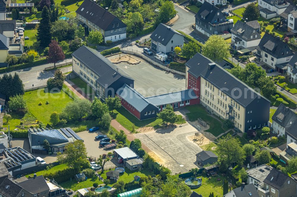 Aerial image Bestwig - School building of the Andreas-Schule Zum Ostenberg in Bestwig in the state North Rhine-Westphalia, Germany