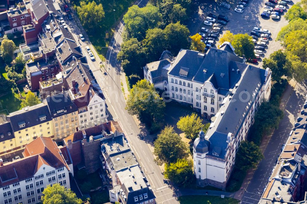 Aerial image Aachen - School building of the Music School Aachen at Bluecherplatz in Aachen in the federal state of North Rhine-Westphalia, Germany