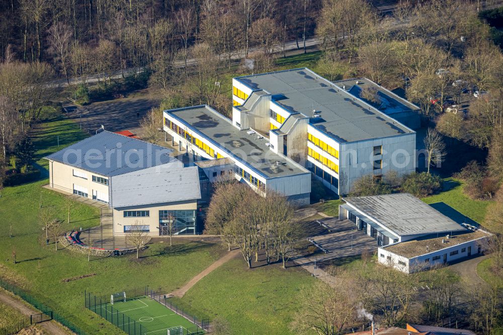 Werne from the bird's eye view: School building of the Anne-Frank-Gymnasium on street Goetheweg in Werne at Ruhrgebiet in the state North Rhine-Westphalia, Germany