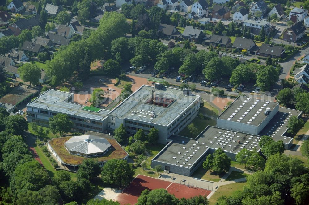 Gütersloh from the bird's eye view: School building of the Anne-Frank-Schule in Guetersloh in the state North Rhine-Westphalia