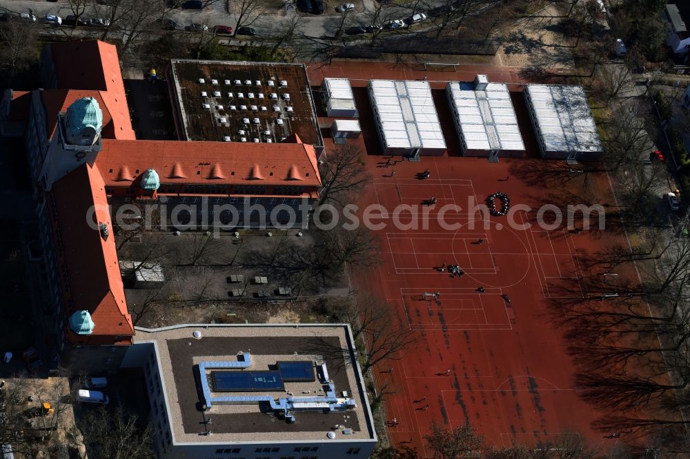 Berlin from above - School building of the Arndt-Gymnasium Dahlem on Koenigin-Luise-Strasse in the district Dahlem in Berlin