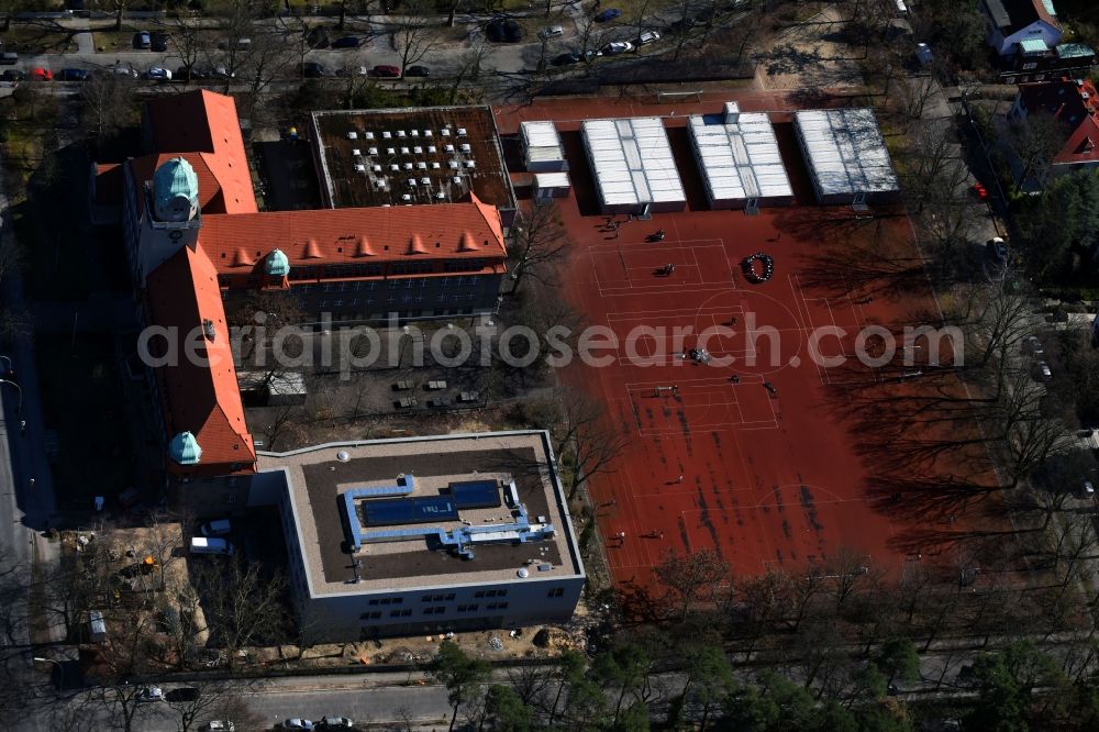 Berlin from the bird's eye view: School building of the Arndt-Gymnasium Dahlem on Koenigin-Luise-Strasse in the district Dahlem in Berlin