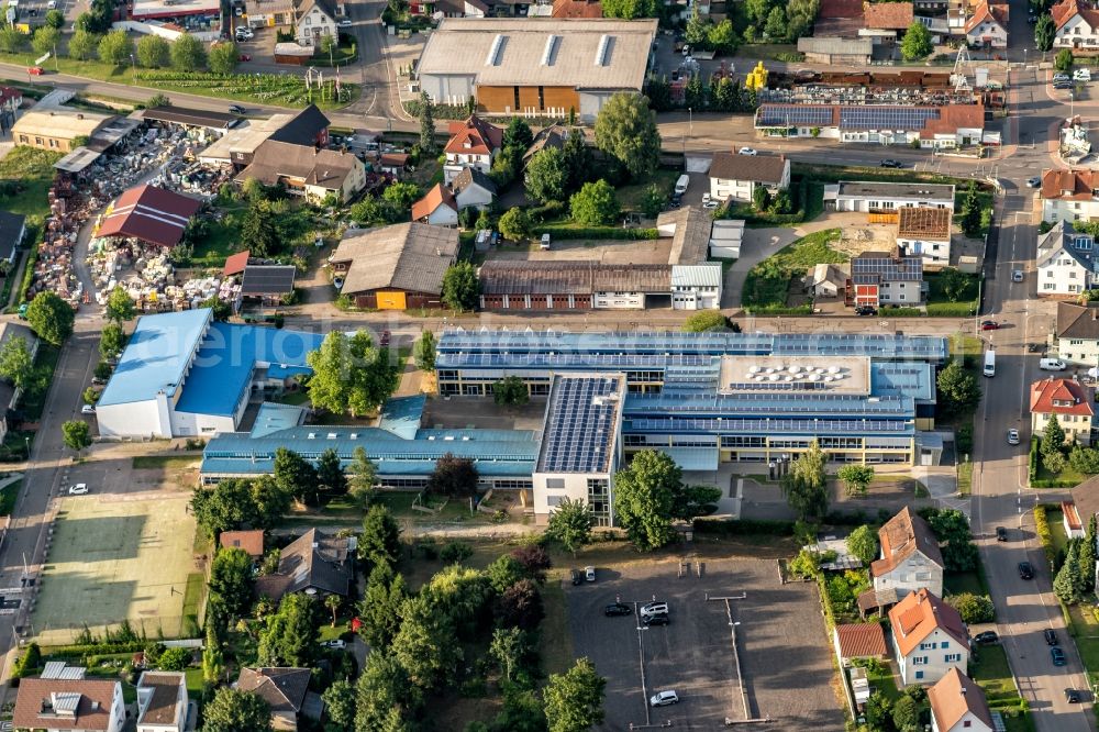 Aerial image Ettenheim - School building of the August Ruf Bildungszentrum in Ettenheim in the state Baden-Wurttemberg, Germany