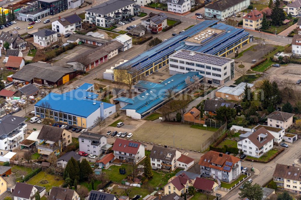 Aerial image Ettenheimmünster - School building of the August-Ruf-Bildungszentrum on street Bienlestrasse in Ettenheimmuenster in the state Baden-Wuerttemberg, Germany