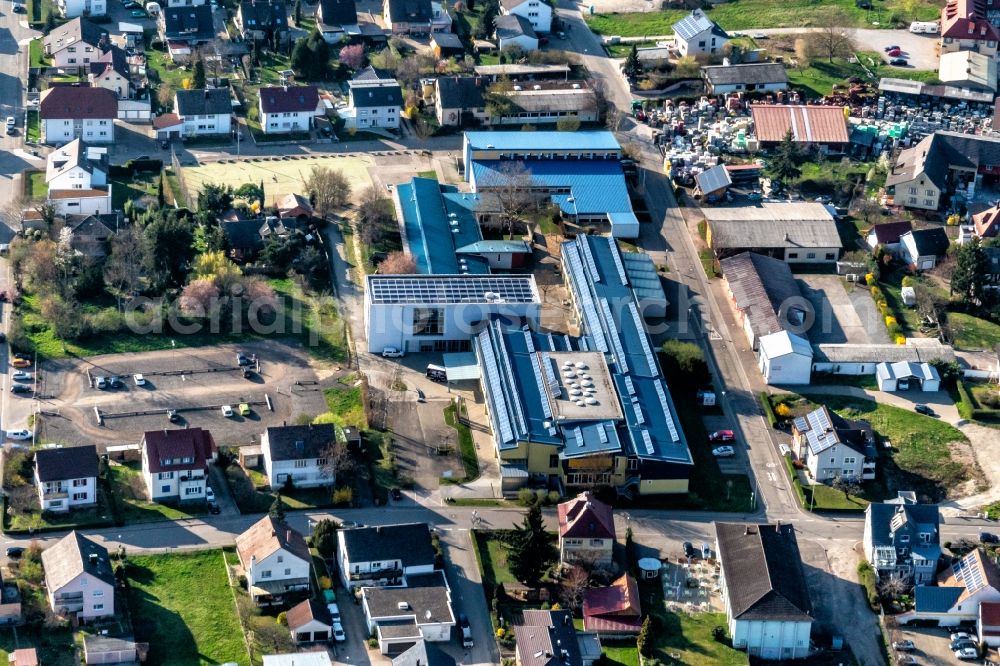 Aerial image Ettenheim - School building of the August Ruf Schule (Bildungszentrum) in Ettenheim in the state Baden-Wurttemberg, Germany