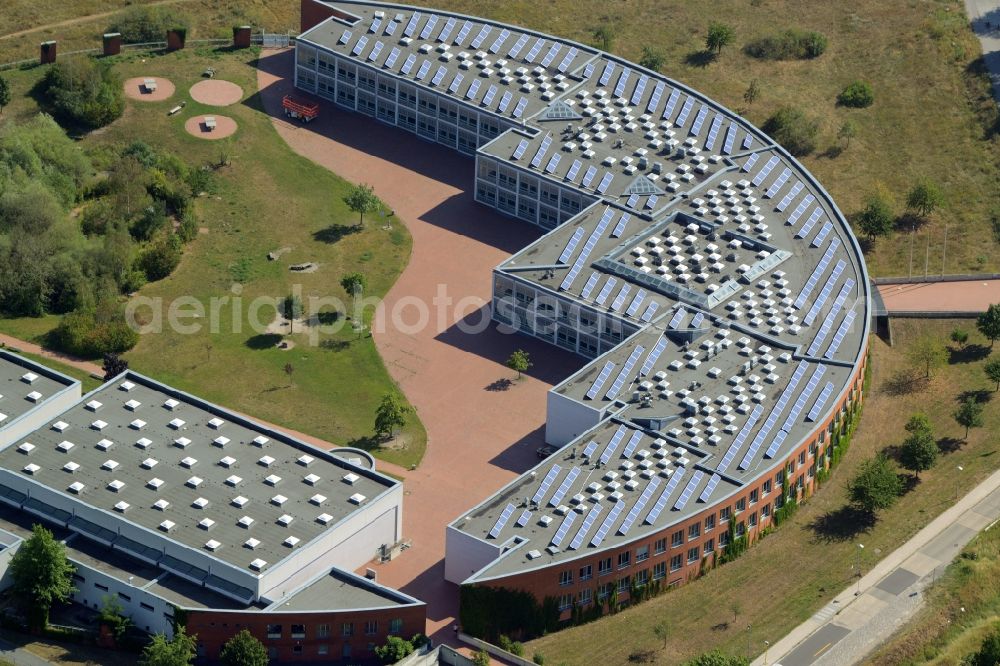 Berlin from above - School building of the Barnim-Oberschule in Berlin in Germany