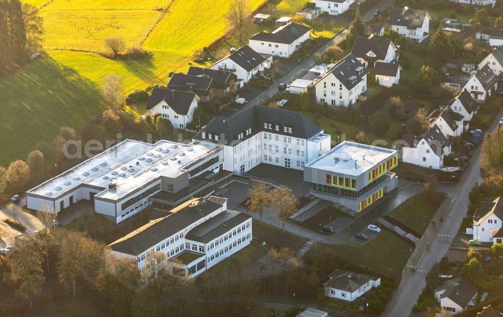 Aerial image Attendorn - School building of the Berufskolleg of Kreises Olpe Hohler Weg in Attendorn in the state North Rhine-Westphalia, Germany