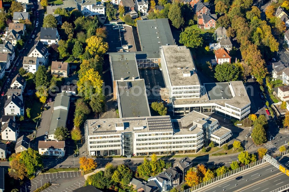 Aerial photograph Siegen - School building of the vocational college technology in Siegen in the state North Rhine-Westphalia