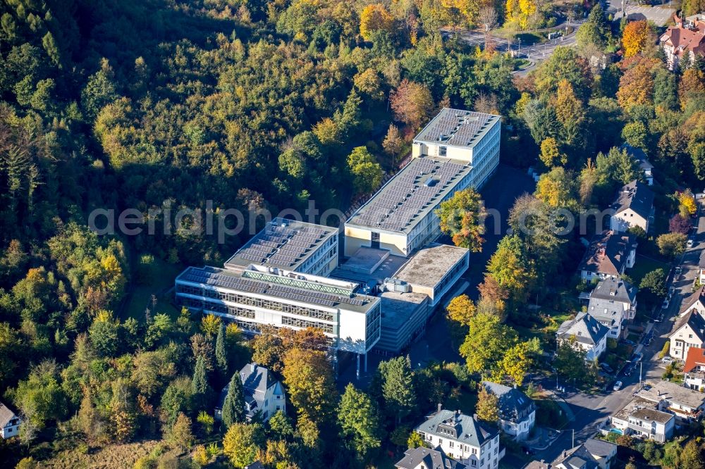 Aerial photograph Siegen - School building of the vocational college economy and administration in Siegen in the state North Rhine-Westphalia