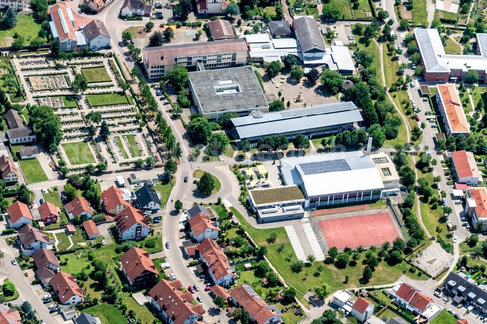 Friesenheim from the bird's eye view: School building of the Bildungszentrum Friesenheim in Friesenheim in the state Baden-Wurttemberg, Germany