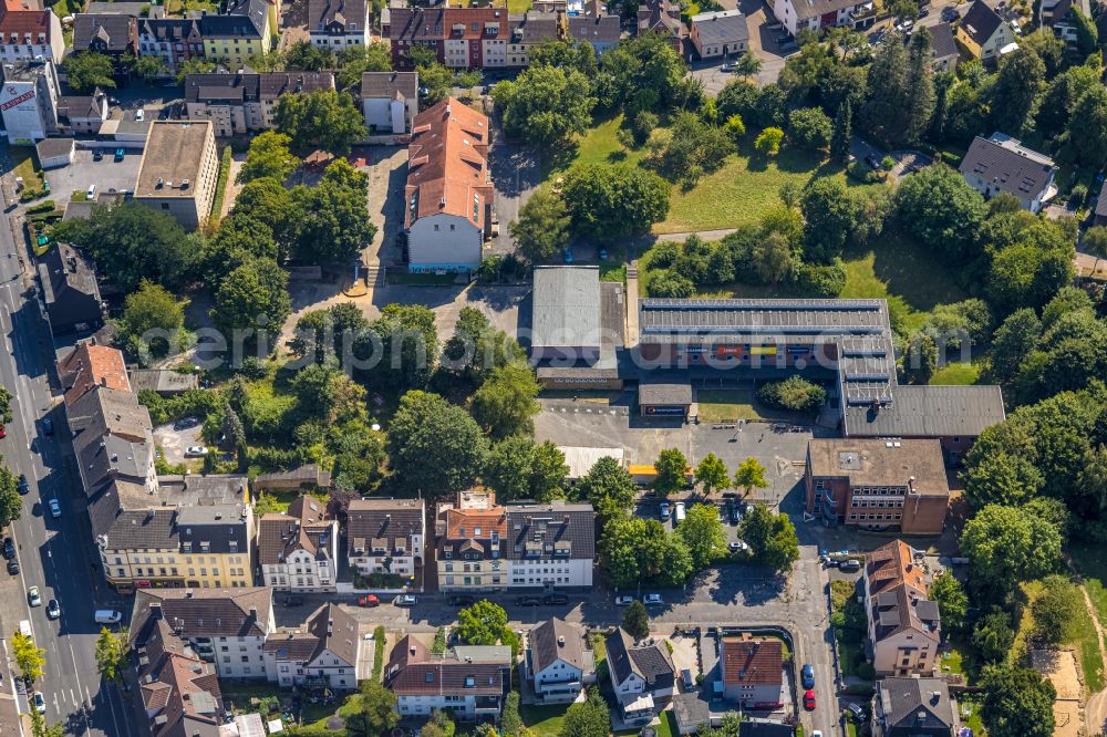 Aerial image Witten - School building of the Bruchschule , Overbergschule and Otto-Schott-Gesamtschule on street Rhienscher Berg in the district Bommern in Witten at Ruhrgebiet in the state North Rhine-Westphalia, Germany