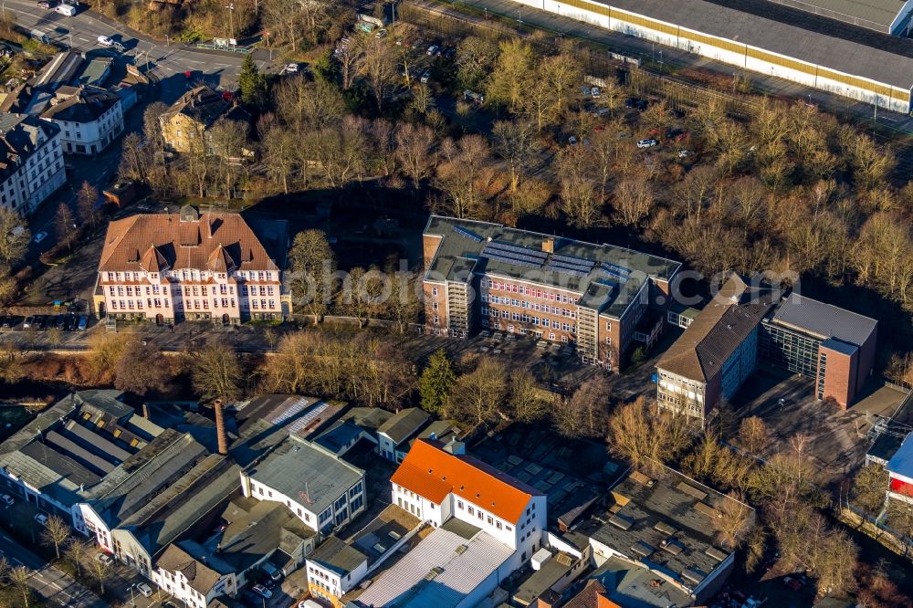 Aerial image Hagen - School building of the Christian-Rohlfs-Gymnasium Hagen in Hagen in the state North Rhine-Westphalia, Germany