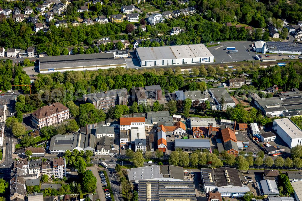 Aerial image Hagen - School building of the Christian-Rohlfs-Gymnasium Hagen in Hagen in the state North Rhine-Westphalia, Germany