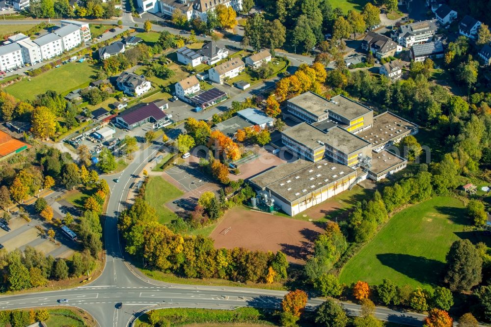 Aerial image Schmallenberg - School building of the Christine-Koch school in the Leissestrasse in Schmallenberg in the state North Rhine-Westphalia