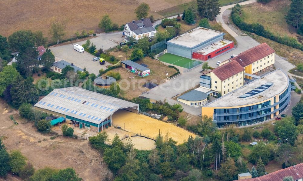 Velbert from above - School building of the Christliche Gesamtschule Bleibergquelle on Bleibergstrasse in Velbert in the state North Rhine-Westphalia, Germany