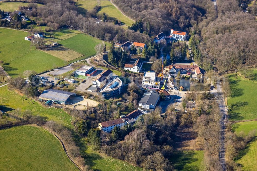 Velbert from above - School building of the Christliche Gesamtschule Bleibergquelle on Bleibergstrasse in Velbert in the state North Rhine-Westphalia, Germany