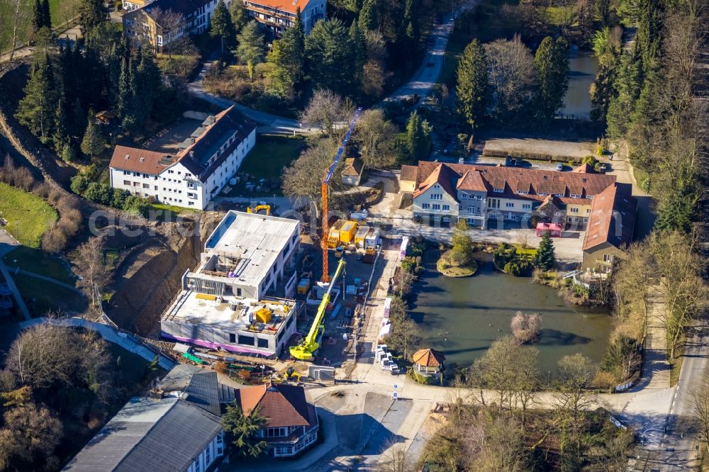 Aerial photograph Velbert - School building of the Christliche Gesamtschule Bleibergquelle on Bleibergstrasse in Velbert in the state North Rhine-Westphalia, Germany