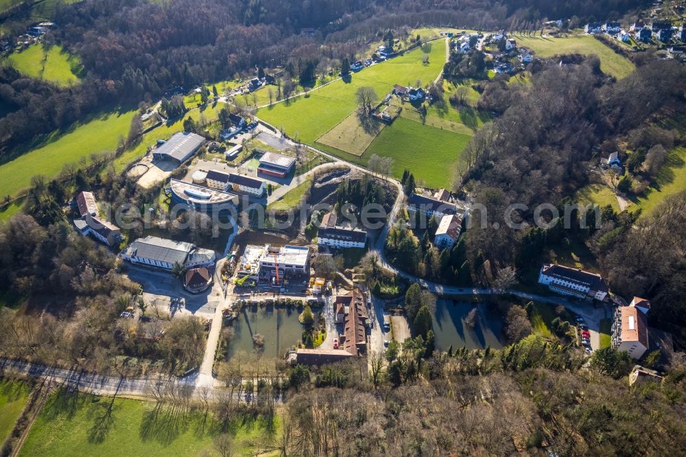 Velbert from above - School building of the Christliche Gesamtschule Bleibergquelle on Bleibergstrasse in Velbert in the state North Rhine-Westphalia, Germany