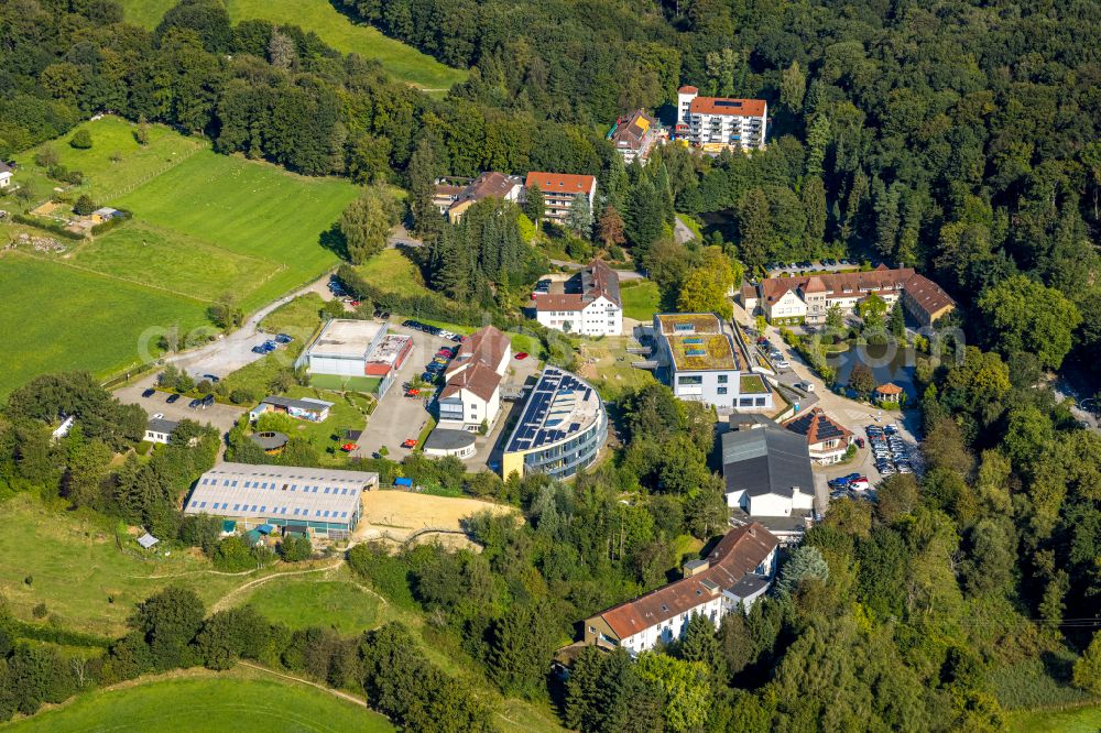 Aerial image Velbert - School building of the Christliche Gesamtschule Bleibergquelle on Bleibergstrasse in Velbert in the state North Rhine-Westphalia, Germany