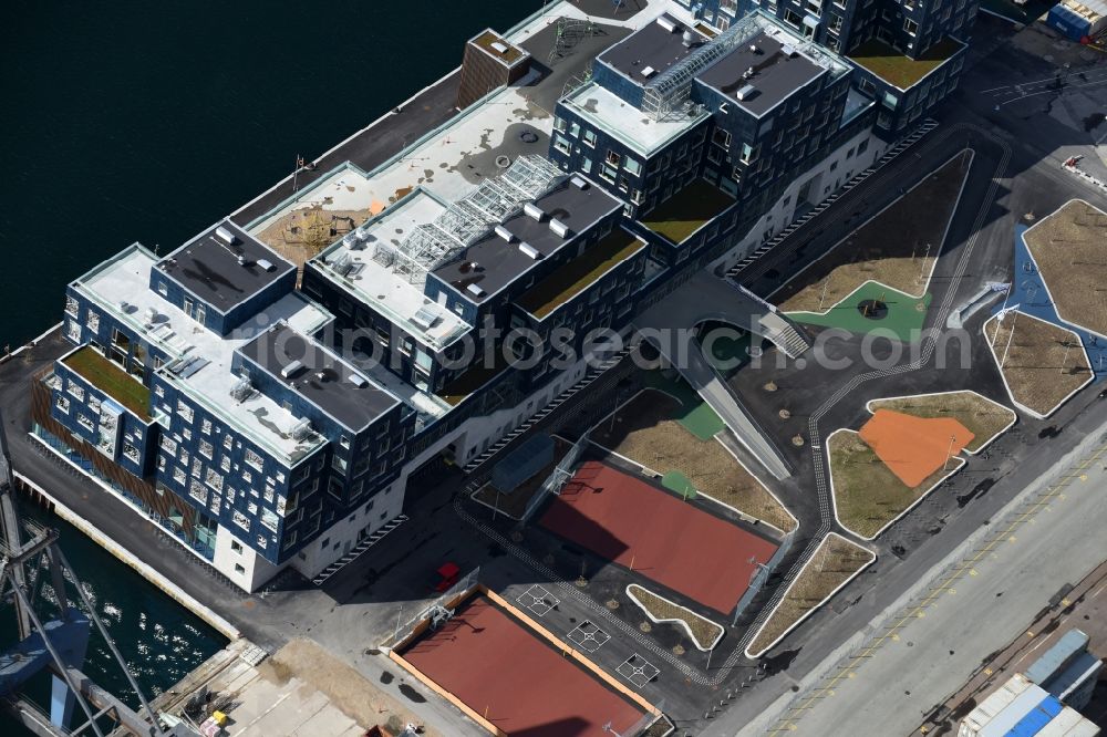 Aerial photograph Kopenhagen - School building of the Copenhagen International School Levantkaj on Nordhavn in Copenhagen in Denmark