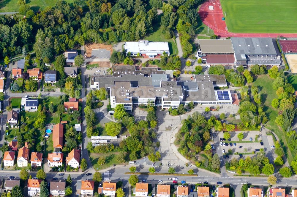 Aerial image Duderstadt - School building of the Eichsfeld Gymnasiums in Duderstadt in the state Lower Saxony, Germany