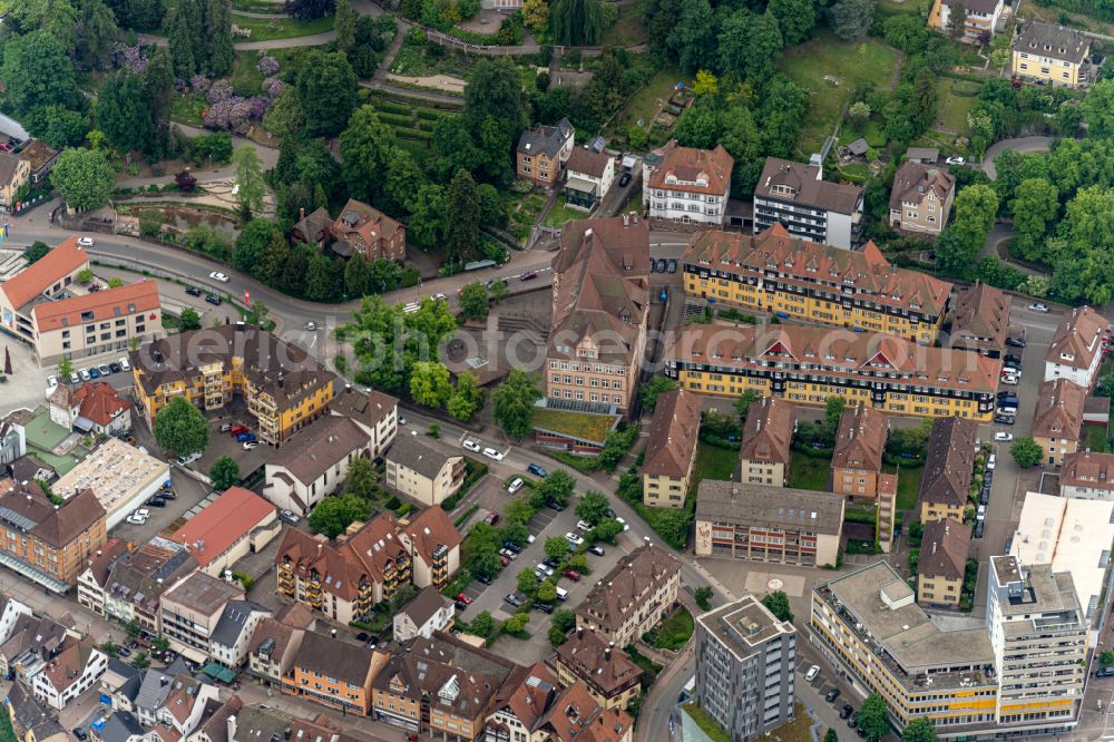 Schramberg from above - School building of the Erhard-Junghans-Schule Schramberg in Schramberg at Schwarzwald in the state Baden-Wuerttemberg, Germany