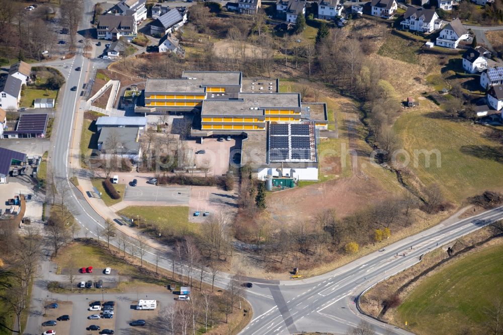 Aerial photograph Fredeburg - School building of the Erich Kaestner-Realschule in Fredeburg at Sauerland in the state North Rhine-Westphalia, Germany