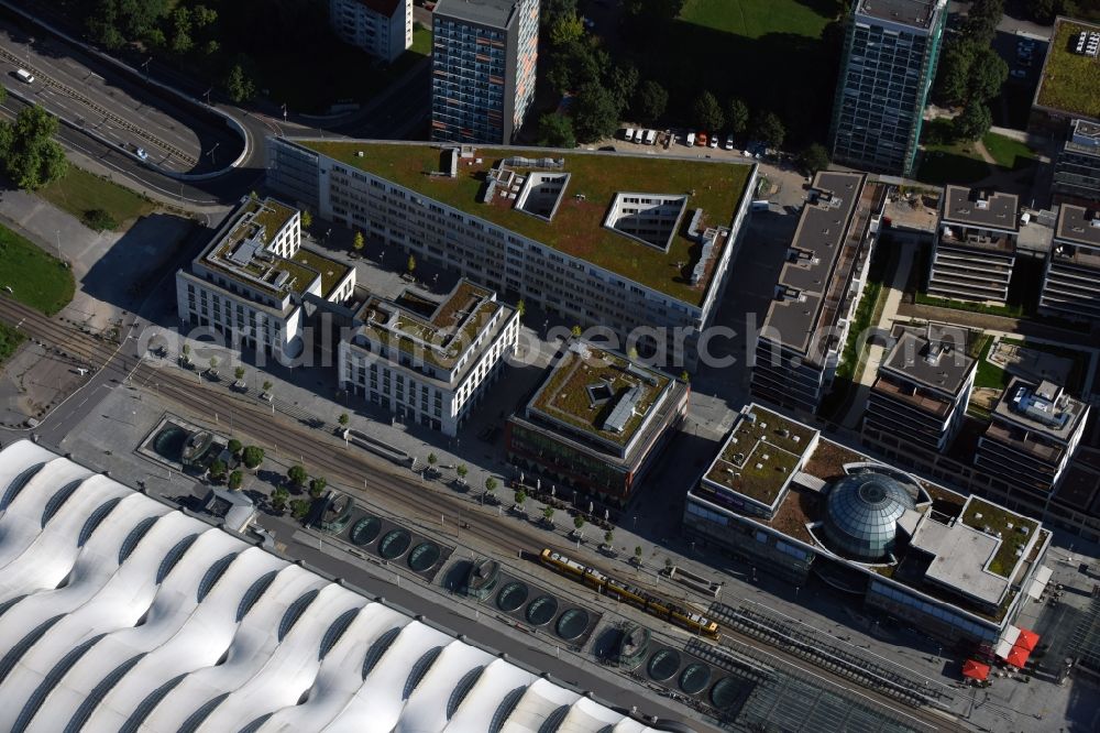 Dresden from above - School building of the Euro Akademie Dresden at the Wiener Platz in Dresden in the state Saxony