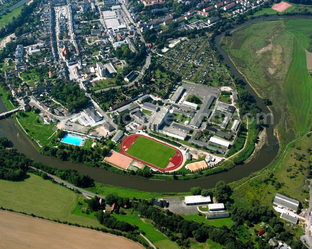 Rochlitz from the bird's eye view: School building of the Euro Akademie Rochlitz on Sternstrasse in Rochlitz in the state Saxony, Germany