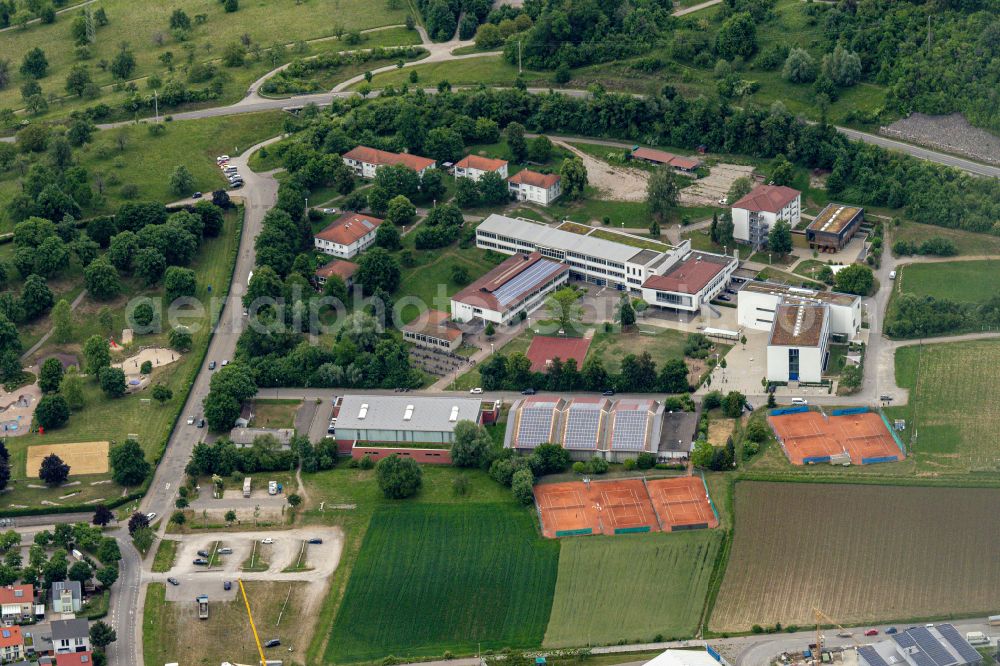 Mössingen from the bird's eye view: School building of the Evang. Firstwald-Gymnasium in Moessingen in the state Baden-Wuerttemberg, Germany