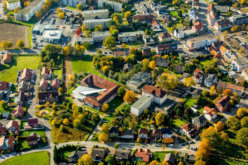 Aerial image Hamm - School building of the Falkschule in Hamm in the state North Rhine-Westphalia