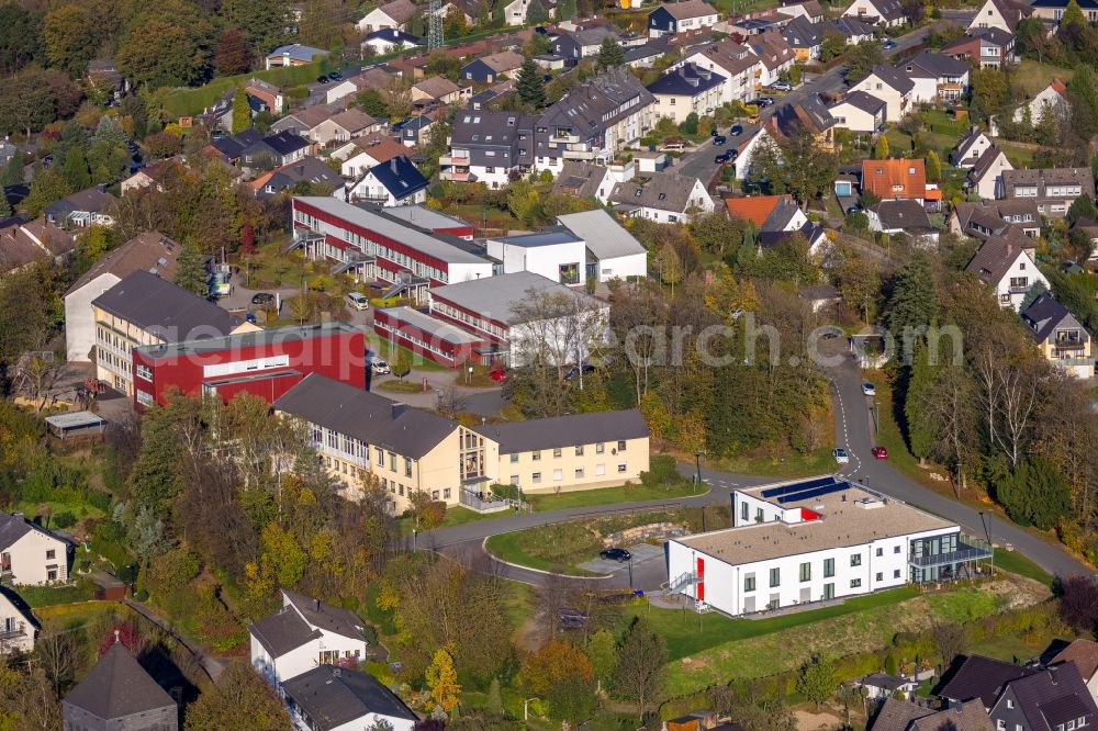 Aerial image Arnsberg - School buildings of the Franz-Joseph-Koch-Schule HSK Foerofschule fuer and of Schule Mariannhill in Arnsberg in the state North Rhine-Westphalia, Germany