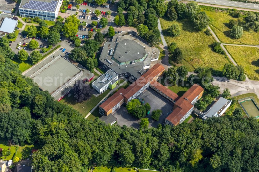 Aerial image Arnsberg - School building of the Franz-Stock-Gymnasium in Arnsberg in the state North Rhine-Westphalia, Germany