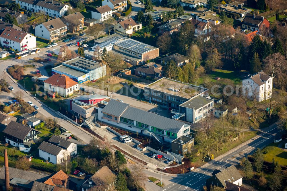 Hiddinghausen from the bird's eye view: School building of the special school on street Langenbruchstrasse in Hiddinghausen in the state of North Rhine-Westphalia, Germany