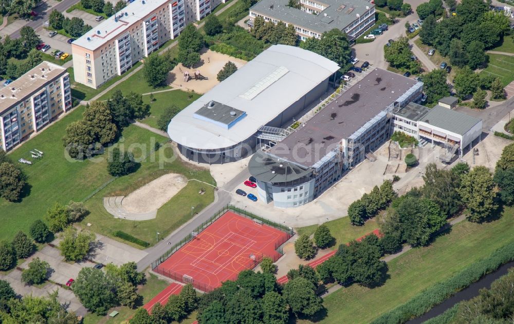 Senftenberg from the bird's eye view: School building of the Friedrich-Engels-Gymnasium in Senftenberg in the state Brandenburg