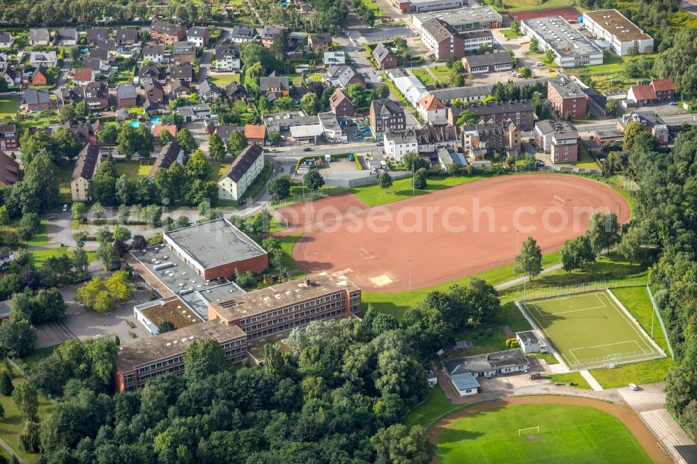 Hamm from the bird's eye view: School building of the Galilei Gymnasium secondary school in the district of Bockum-Hoevel in Hamm in the state of North Rhine-Westphalia