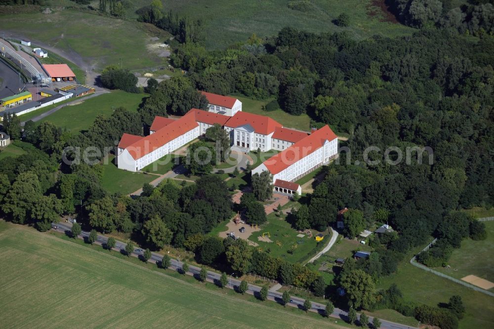 Aerial photograph Güstrow - School building of the school for the deaf in Guestrow in the state Mecklenburg - Western Pomerania