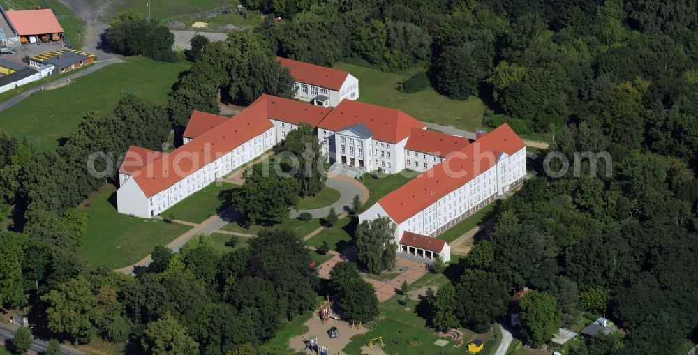 Güstrow from above - School building of the school for the deaf in Guestrow in the state Mecklenburg - Western Pomerania